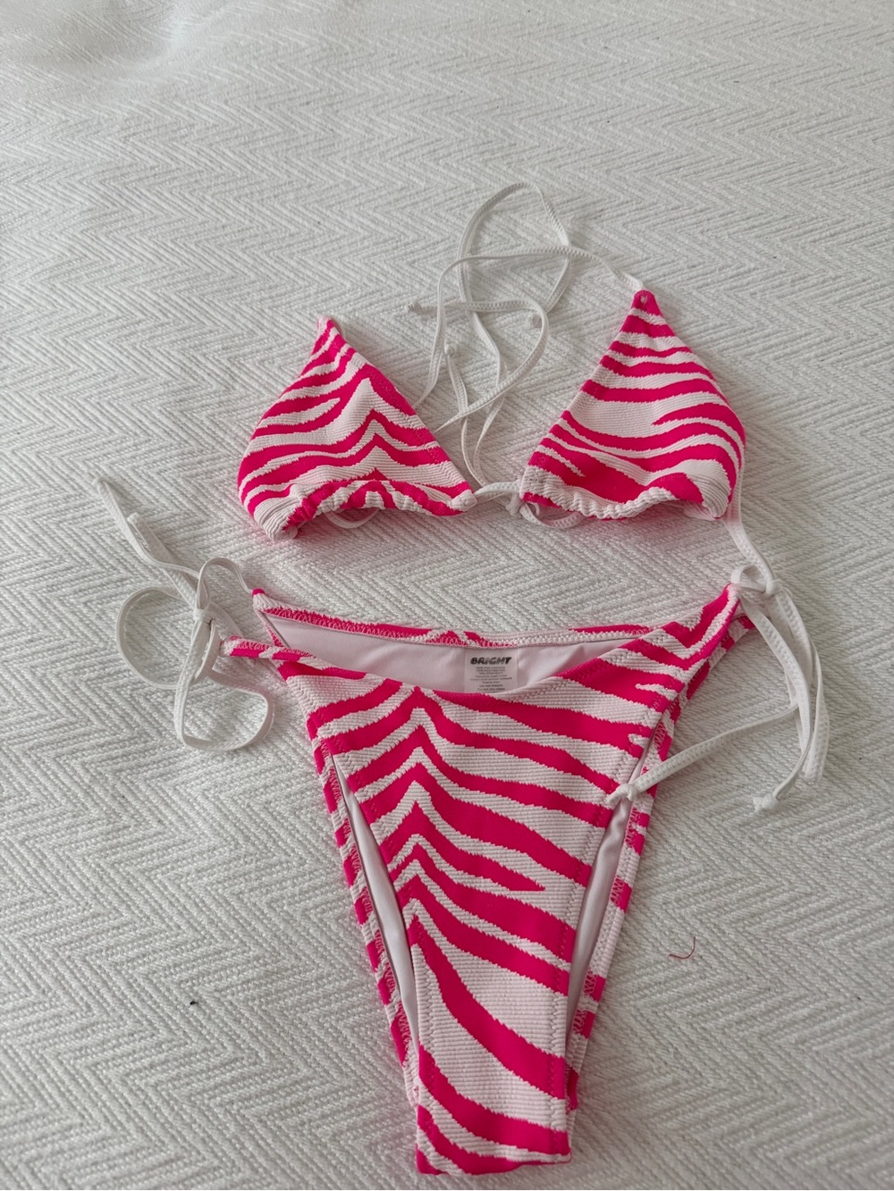 Brighton Pink and White Striped Bikini Top